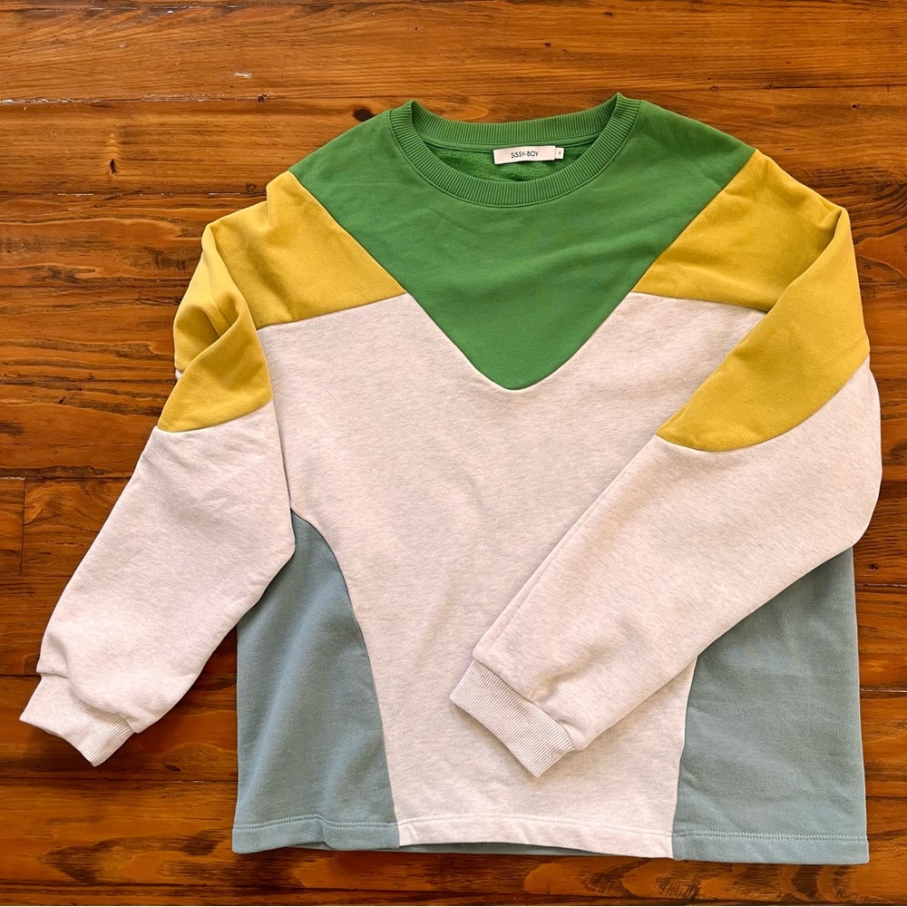 Sissy-Boy Color Block 100% cotton Sweater in size Small